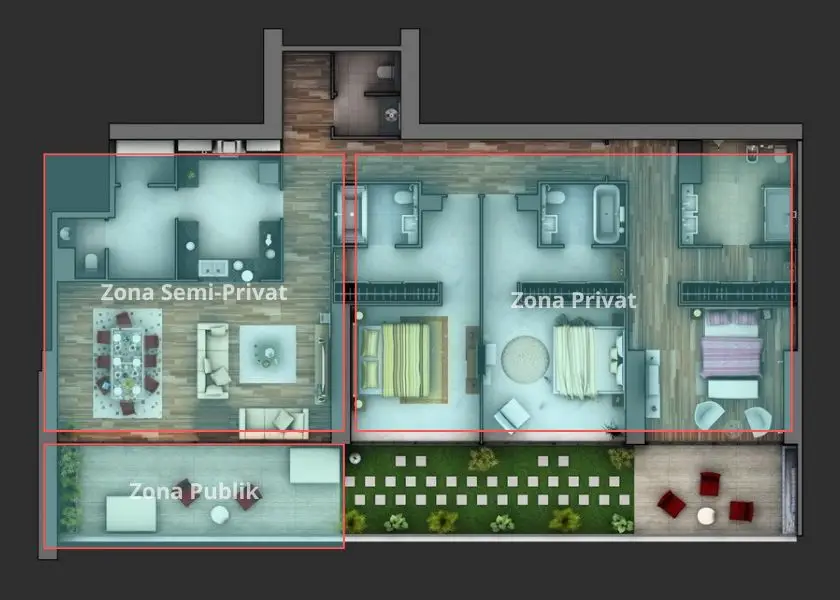 Pembagian Area dalam Denah Rumah Minimalis